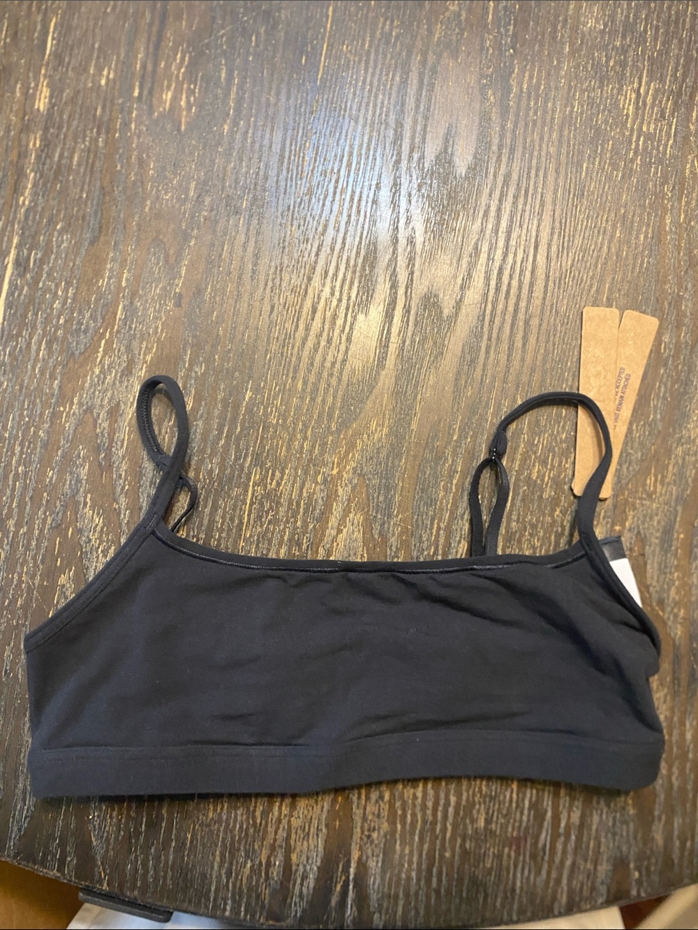 SKIMS Black everyday cotton scoop small NWT Bralette with Thin straps